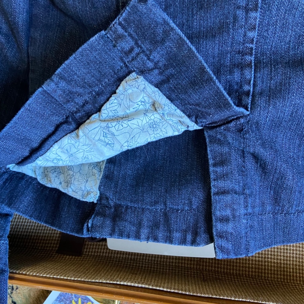 🏳️‍⚧️ Chinese Laundry Floral Lined Denim Blazer - Picture 5 of 11